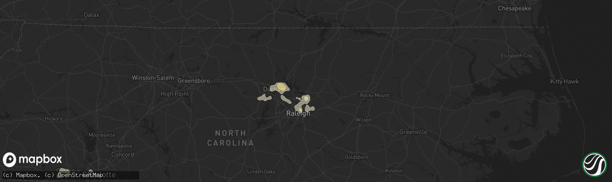 Hail map in Wake Forest, NC on August 30, 2024