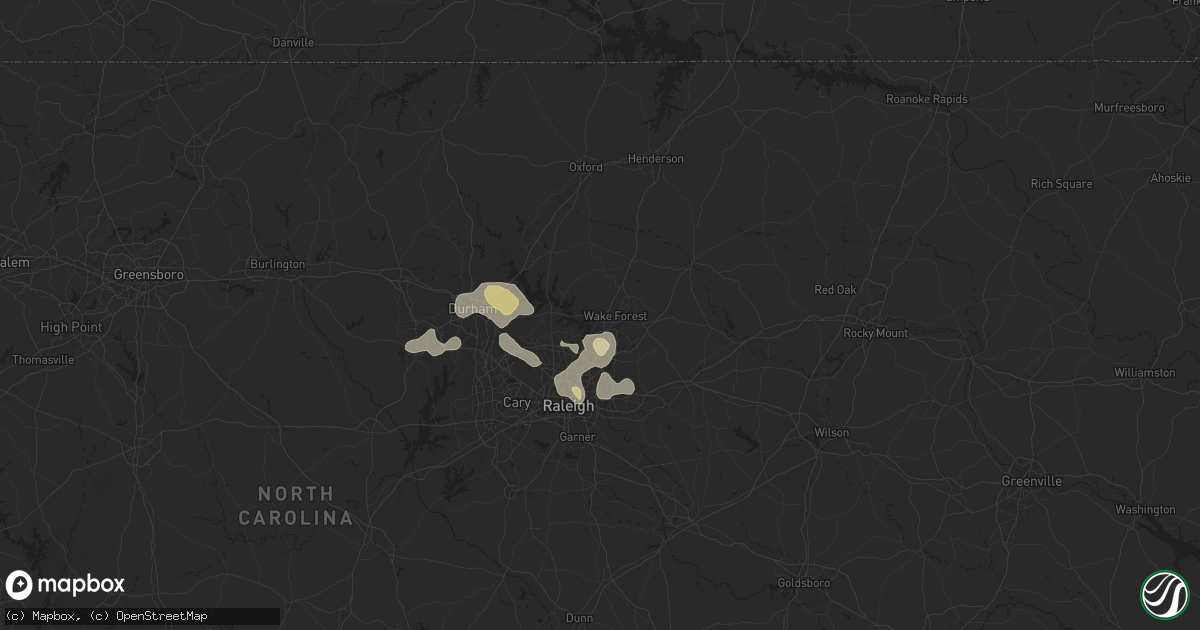 Hail map in Wake Forest, NC on August 30, 2024