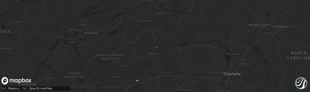 Hail map in Weaverville, NC on August 30, 2024