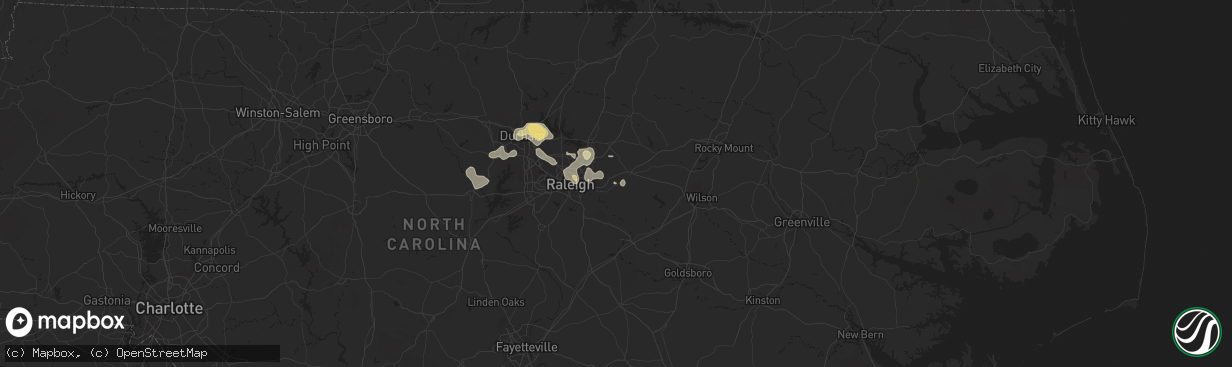 Hail map in Wendell, NC on August 30, 2024