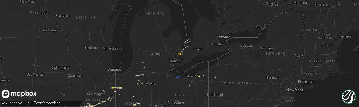 Hail map on August 30, 2024