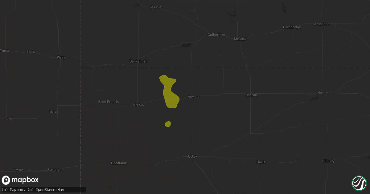 Hail map in Atwood, KS on August 30, 2025
