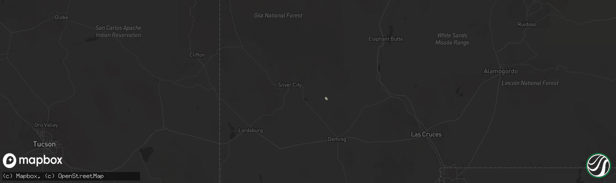 Hail map in Bayard, NM on August 30, 2025