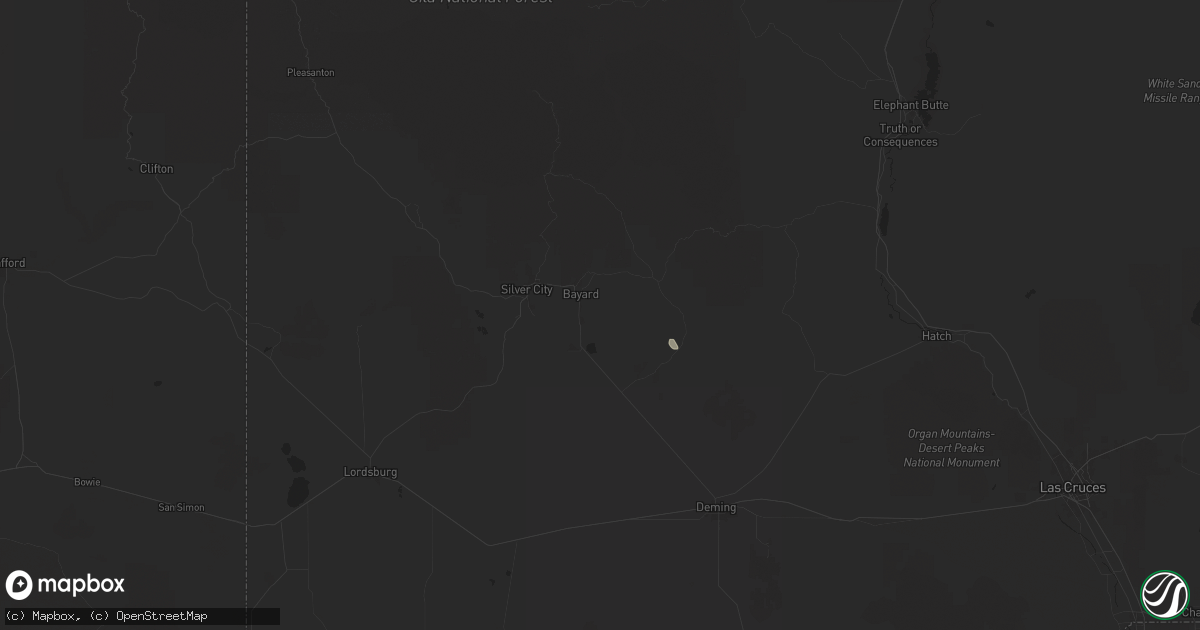 Hail map in Bayard, NM on August 30, 2025