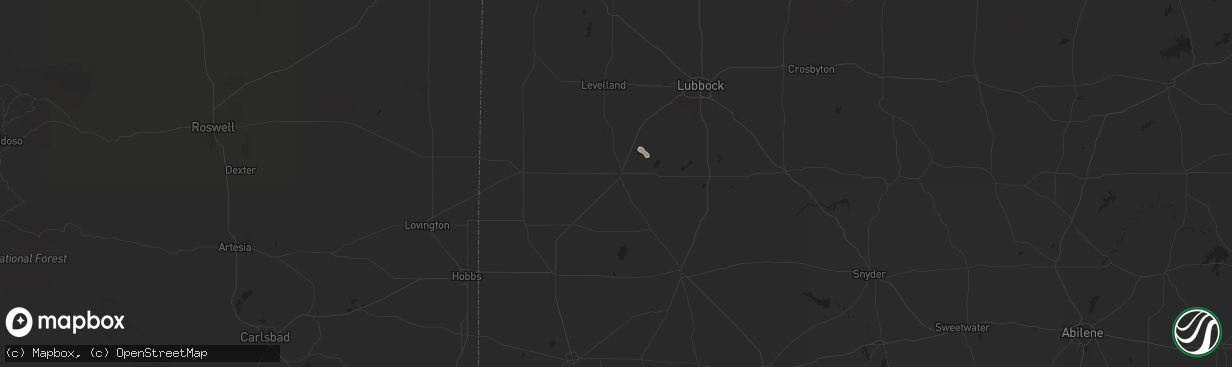 Hail map in Brownfield, TX on August 30, 2025