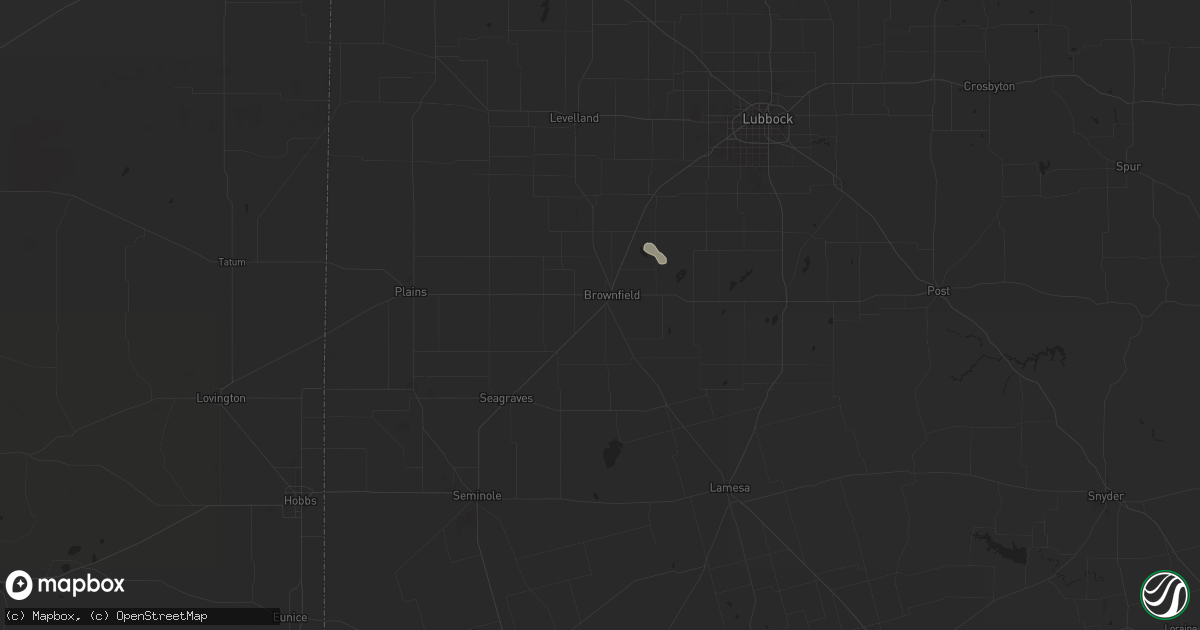Hail map in Brownfield, TX on August 30, 2025