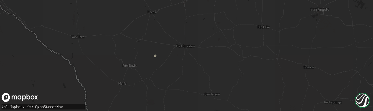 Hail map in Fort Stockton, TX on August 30, 2025