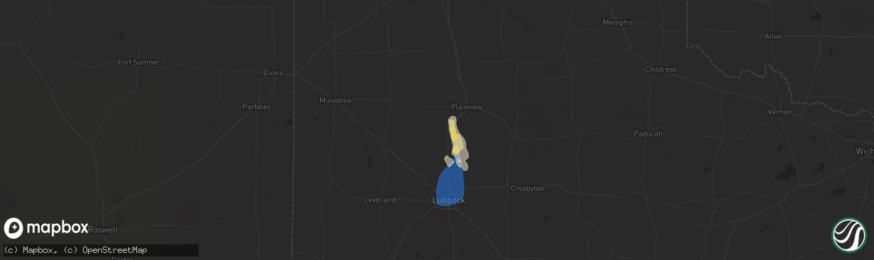 Hail map in Hale Center, TX on August 30, 2025