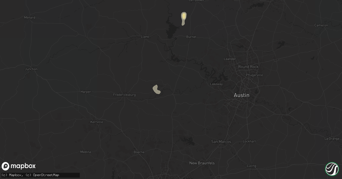 Hail map in Johnson City, TX on August 30, 2025