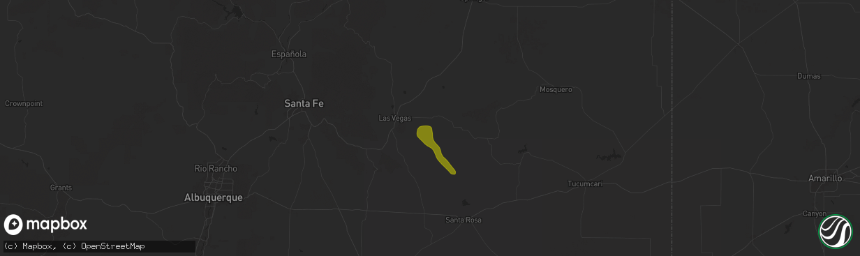Hail map in Las Vegas, NM on August 30, 2025