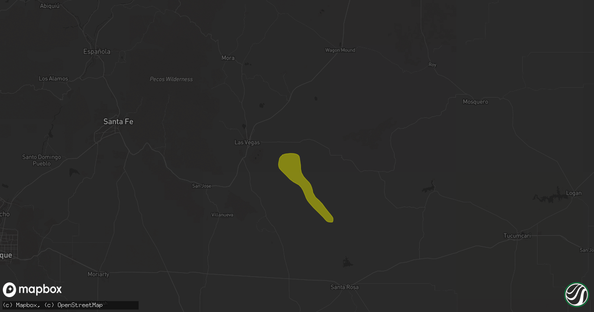 Hail map in Las Vegas, NM on August 30, 2025
