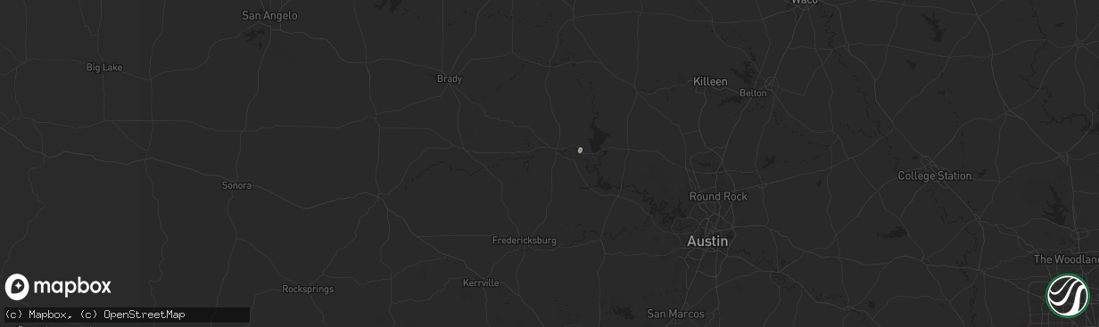 Hail map in Llano, TX on August 30, 2025