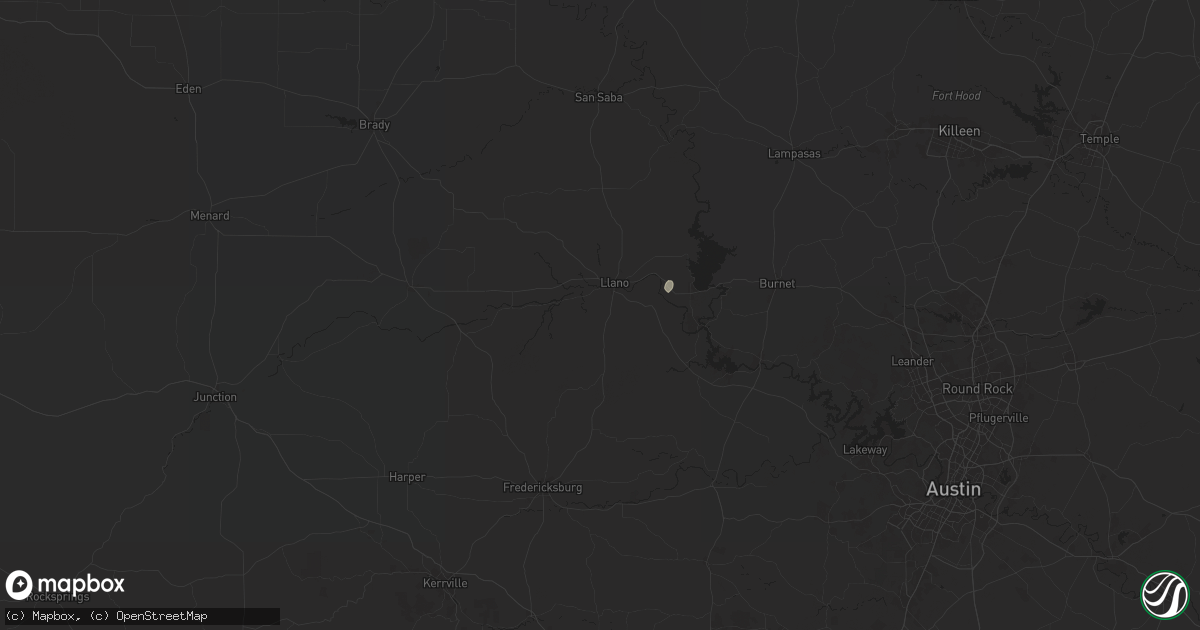 Hail map in Llano, TX on August 30, 2025