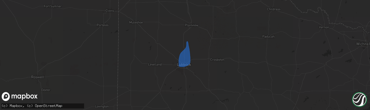 Hail map in New Deal, TX on August 30, 2025