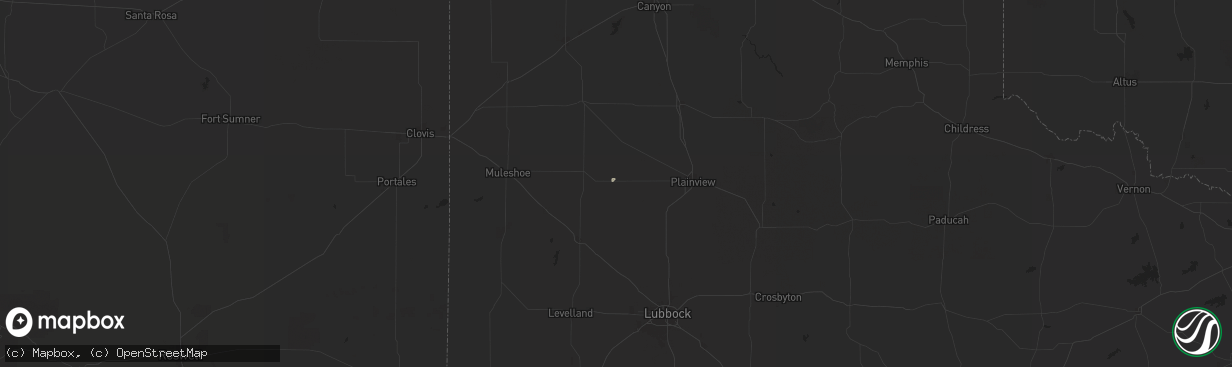 Hail map in Olton, TX on August 30, 2025