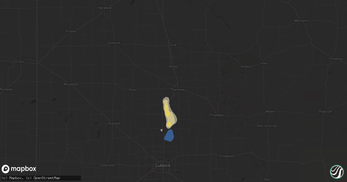Hail map in Plainview, TX on August 30, 2025