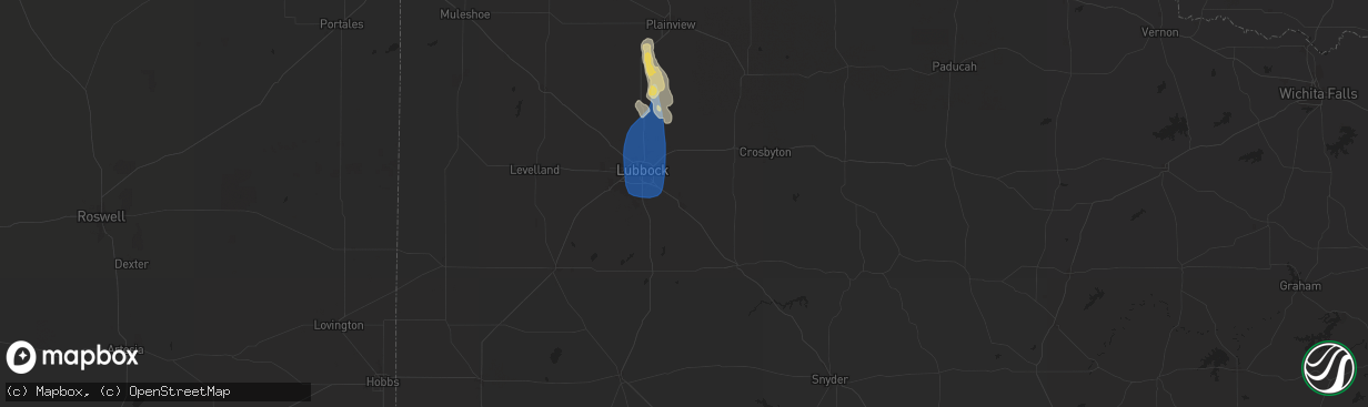 Hail map in Slaton, TX on August 30, 2025
