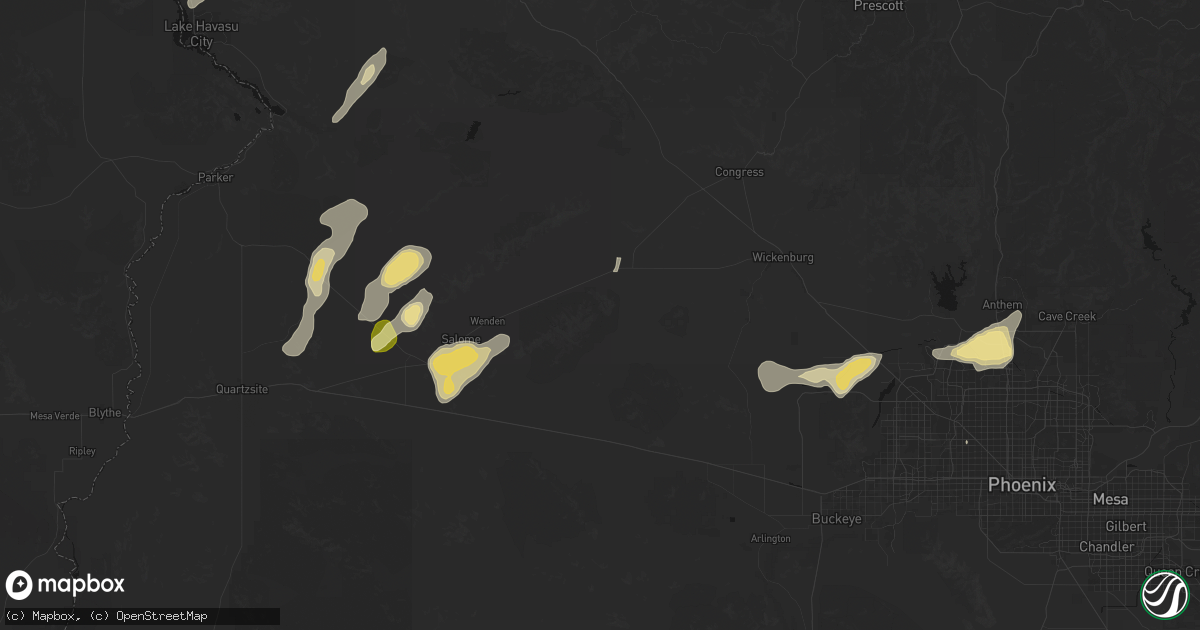 Hail map in Aguila, AZ on August 30, 2026
