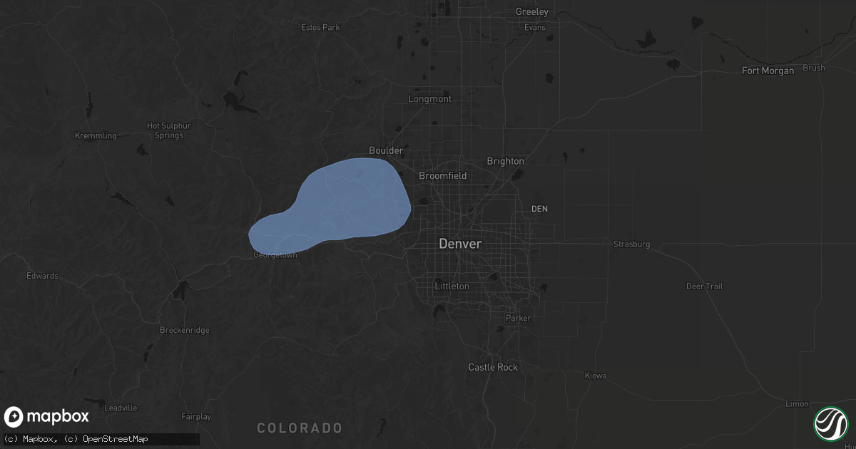Hail map in Arvada, CO on August 30, 2026