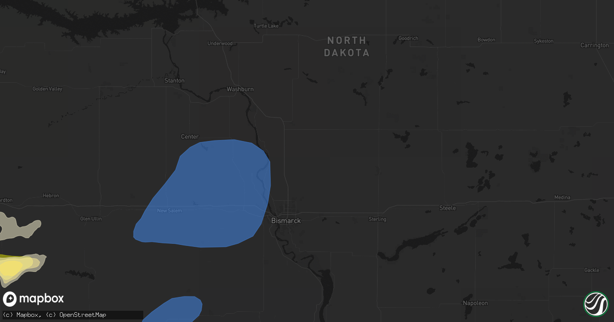 Hail map in Baldwin, ND on August 30, 2026