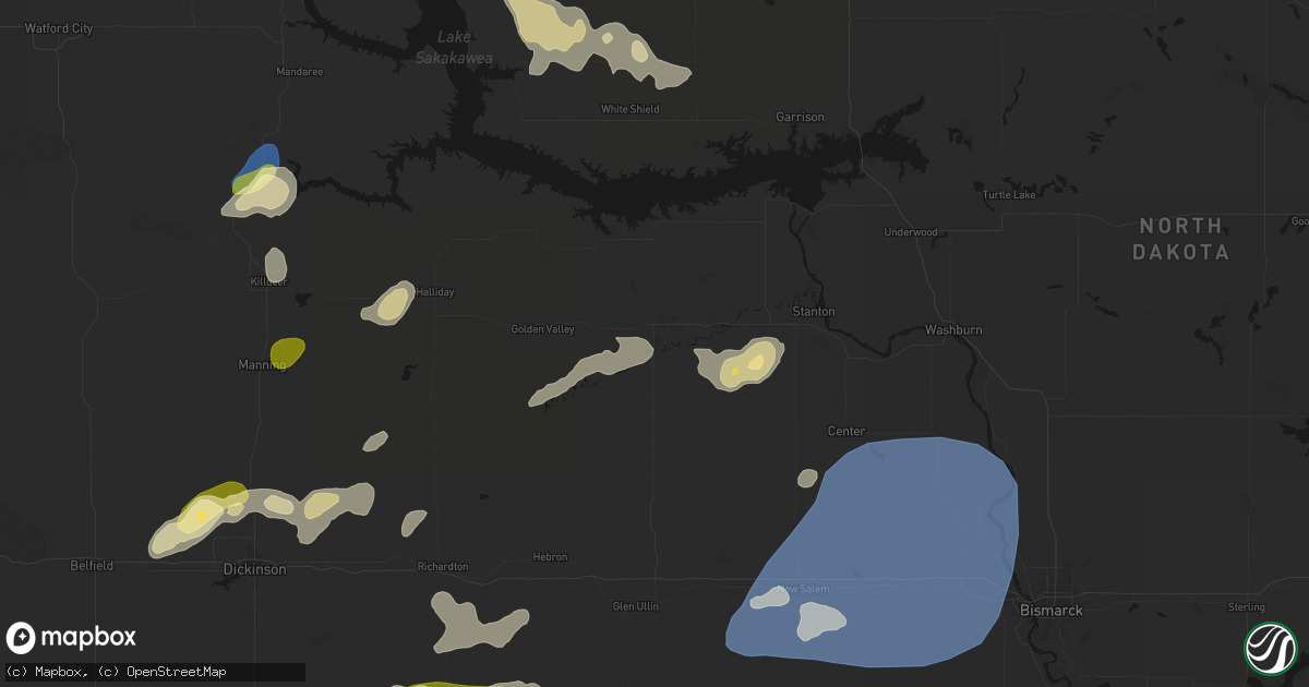 Hail map in Beulah, ND on August 30, 2026