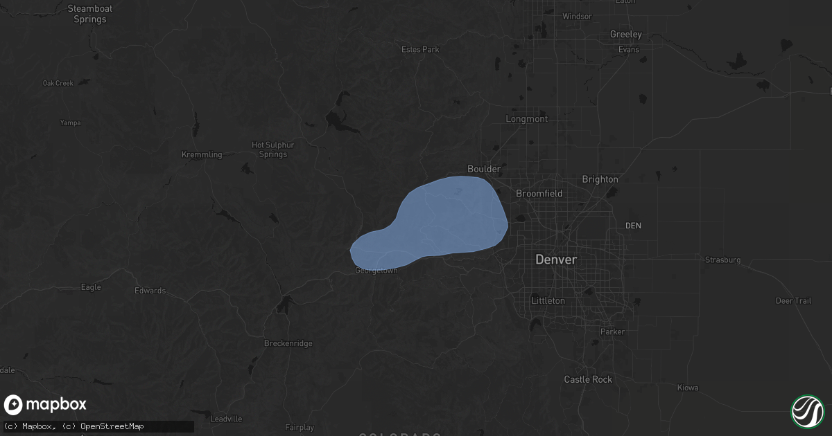 Hail map in Black Hawk, CO on August 30, 2026