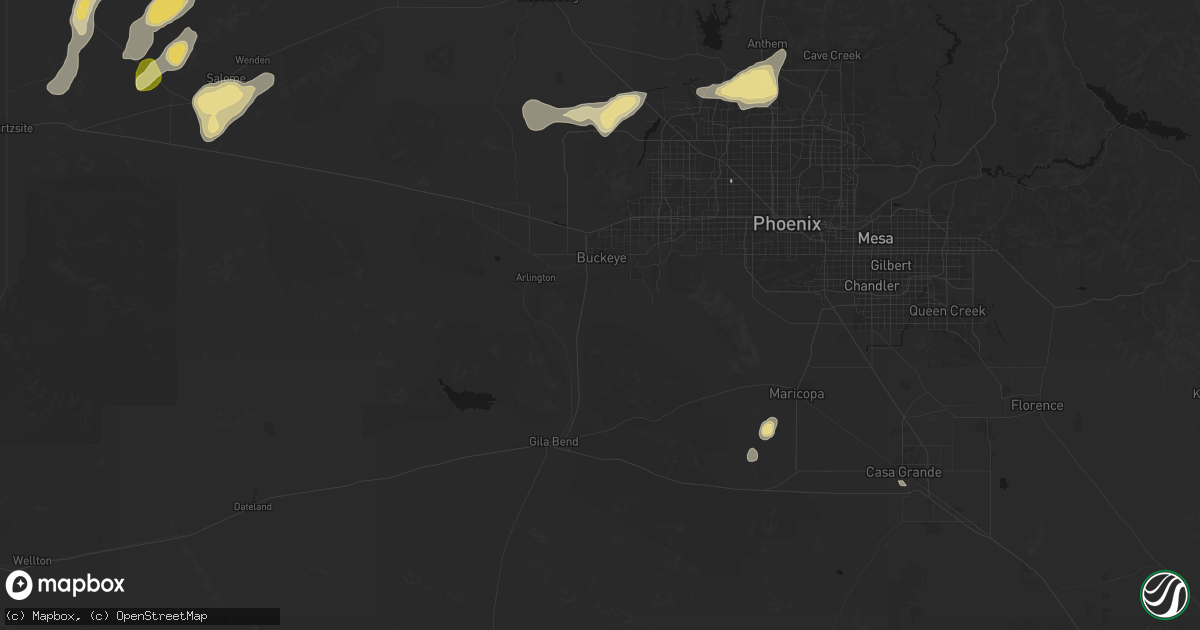 Hail map in Buckeye, AZ on August 30, 2026
