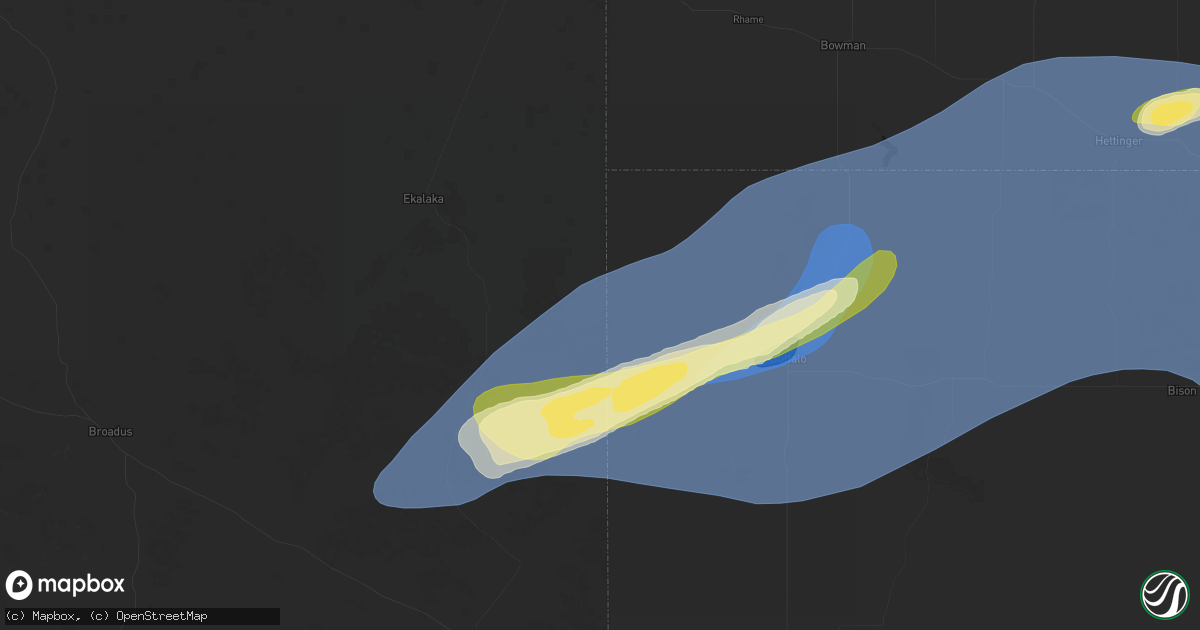 Hail map in Camp Crook, SD on August 30, 2026