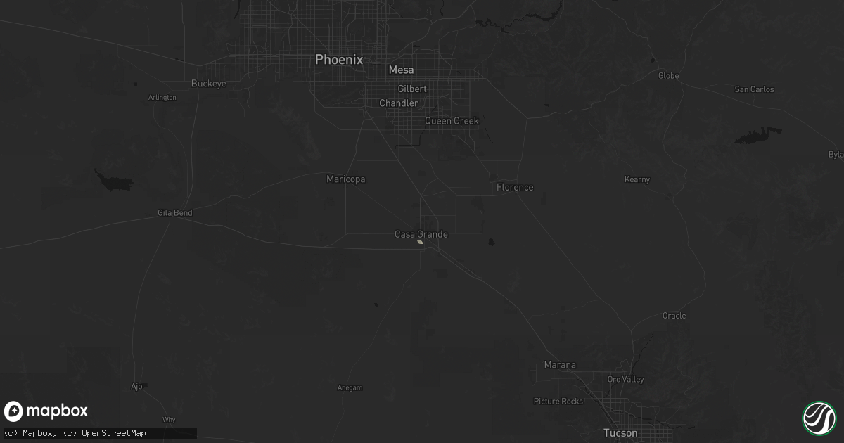 Hail map in Casa Grande, AZ on August 30, 2026