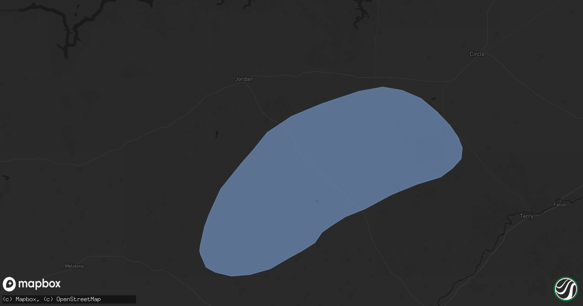 Hail map in Cohagen, MT on August 30, 2026