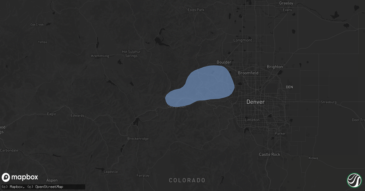Hail map in Dumont, CO on August 30, 2026