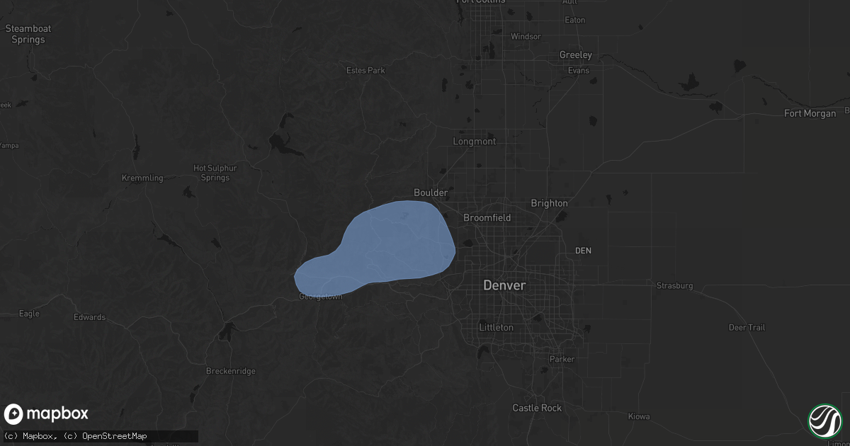 Hail map in Eldorado Springs, CO on August 30, 2026