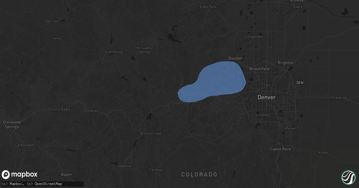 Hail map in Empire, CO on August 30, 2026