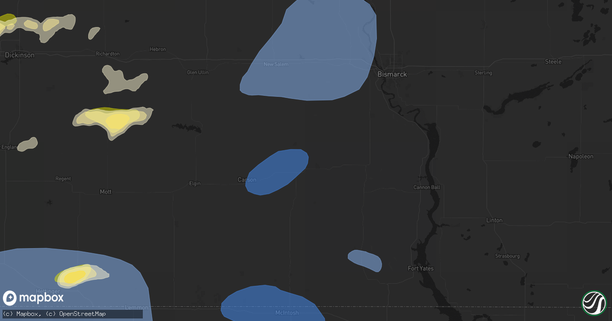 Hail map in Flasher, ND on August 30, 2026