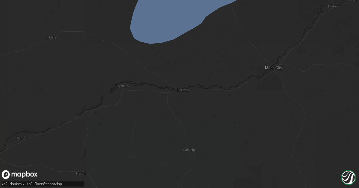 Hail map in Forsyth, MT on August 30, 2026