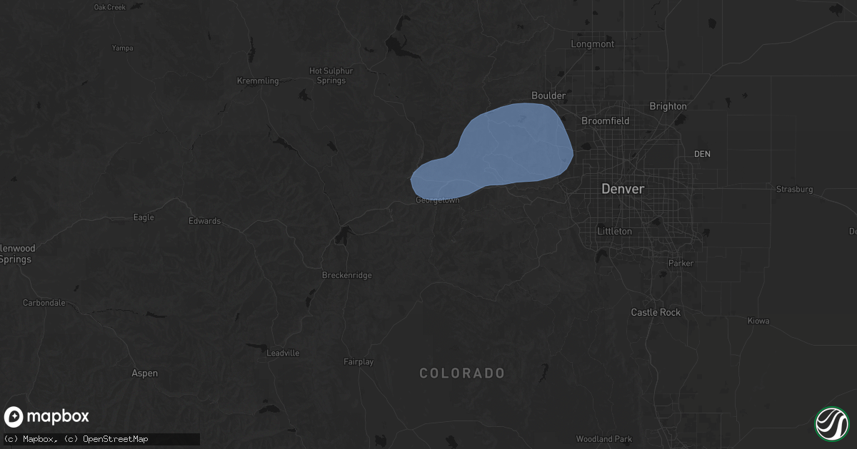 Hail map in Georgetown, CO on August 30, 2026