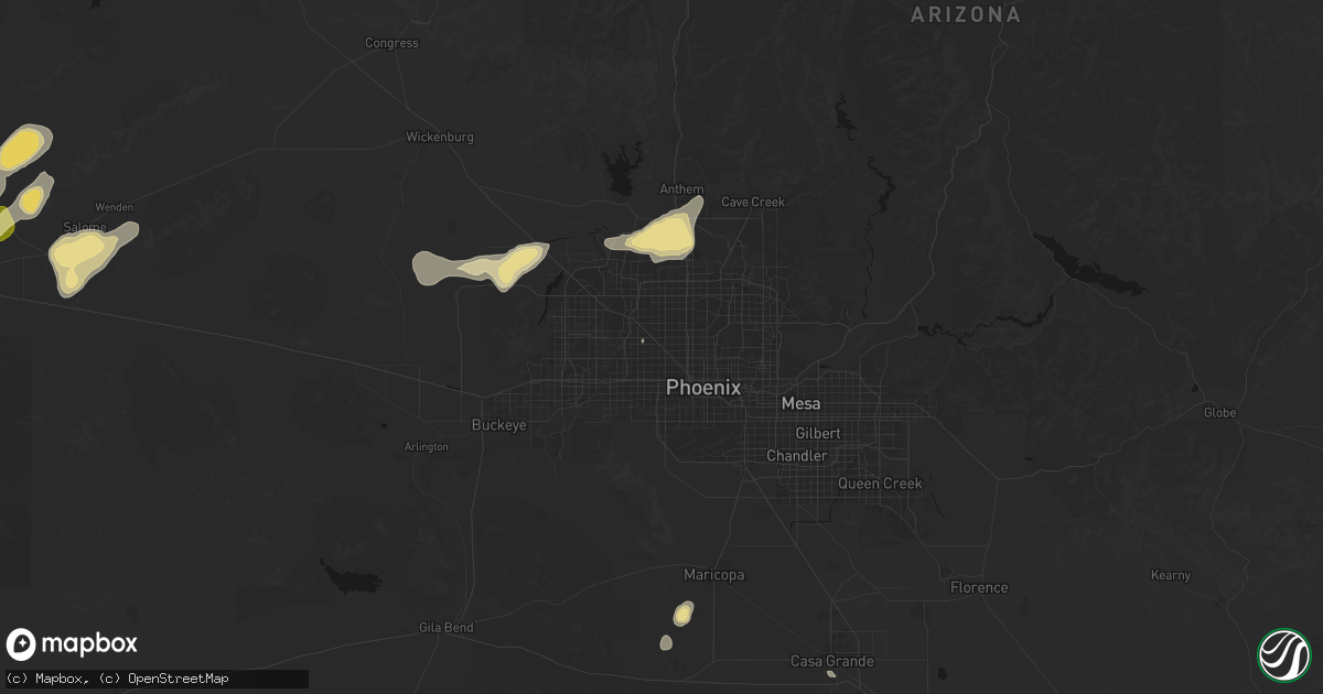 Hail map in Glendale, AZ on August 30, 2026