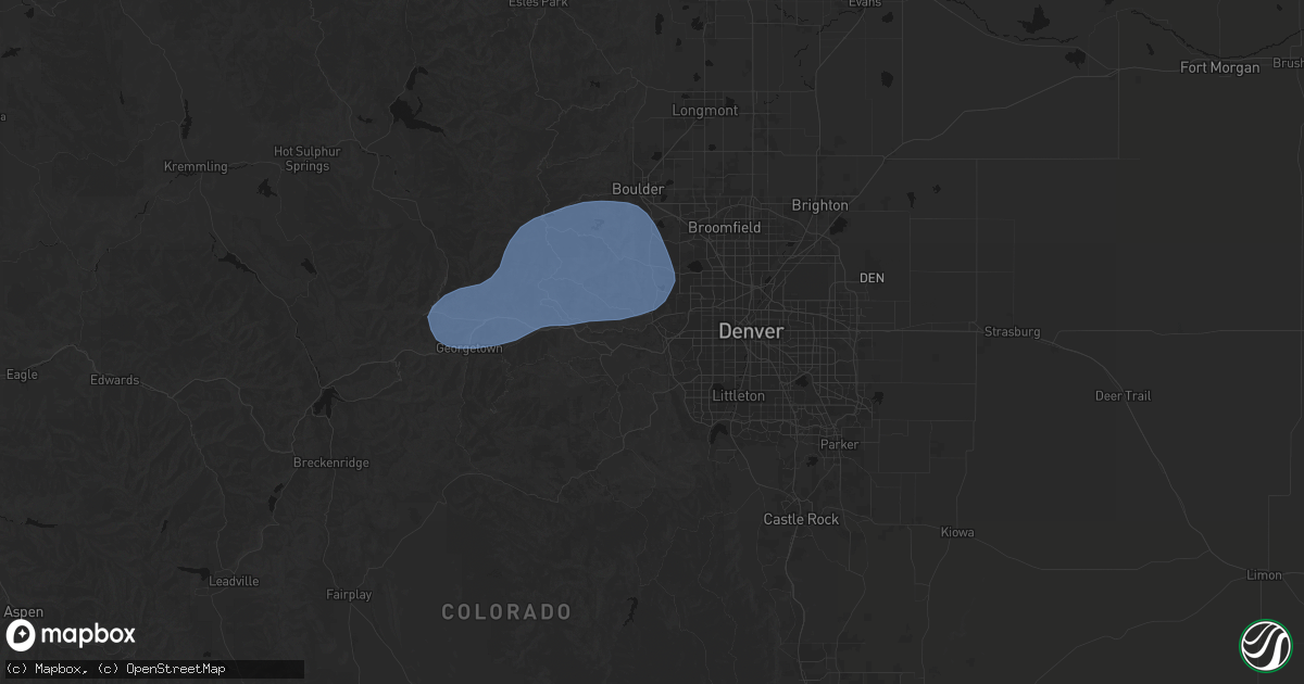 Hail map in Golden, CO on August 30, 2026