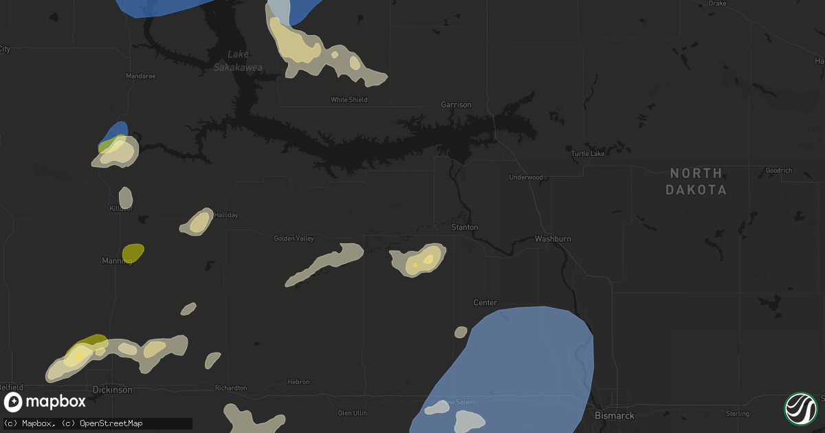 Hail map in Hazen, ND on August 30, 2026