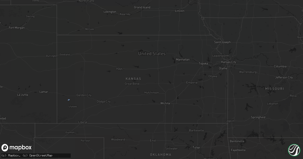 Hail map in Kansas on August 30, 2026