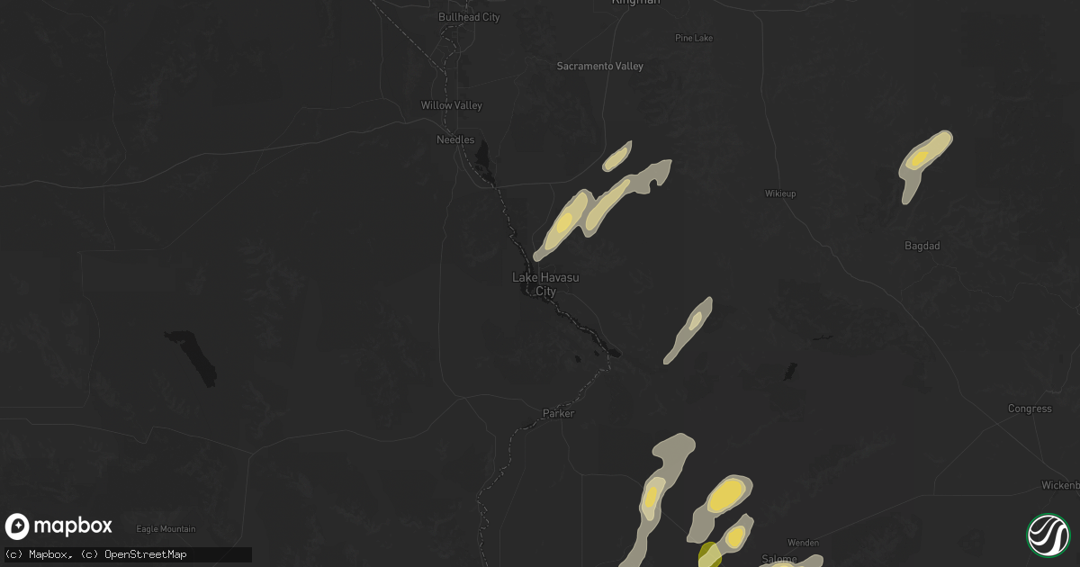 Hail map in Lake Havasu City, AZ on August 30, 2026