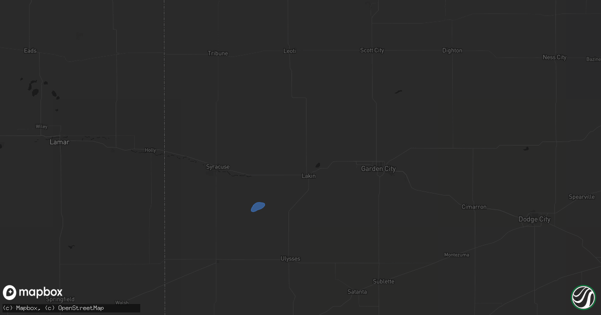 Hail map in Lakin, KS on August 30, 2026