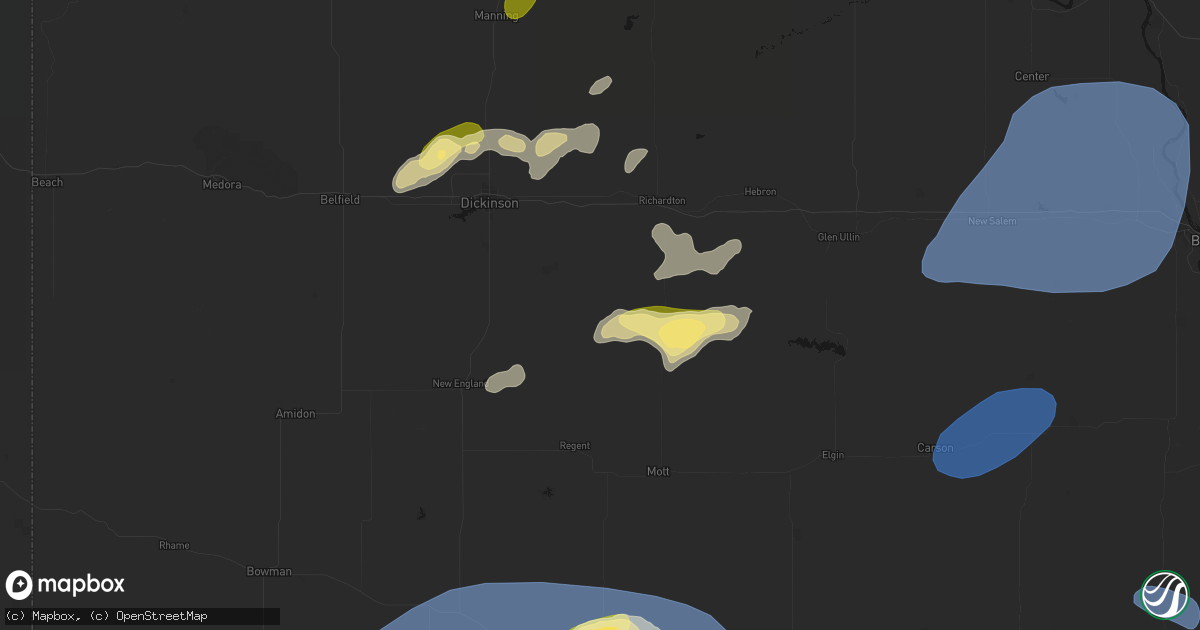 Hail map in Lefor, ND on August 30, 2026