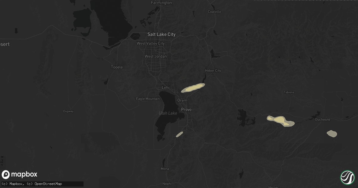 Hail map in Lindon, UT on August 30, 2026