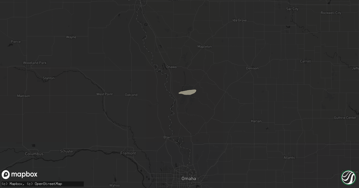 Hail map in Little Sioux, IA on August 30, 2026