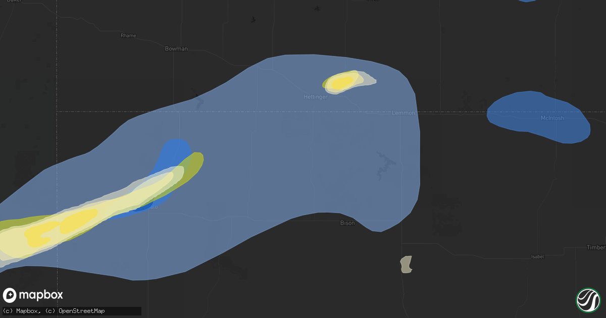 Hail map in Lodgepole, SD on August 30, 2026