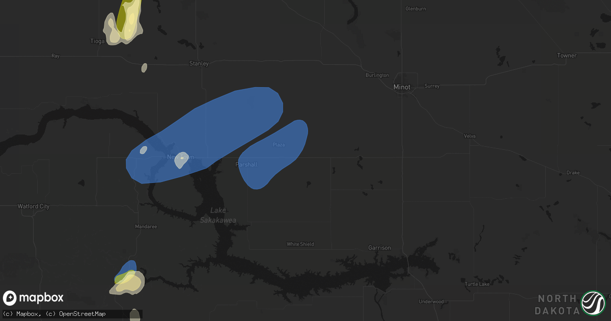 Hail map in Makoti, ND on August 30, 2026