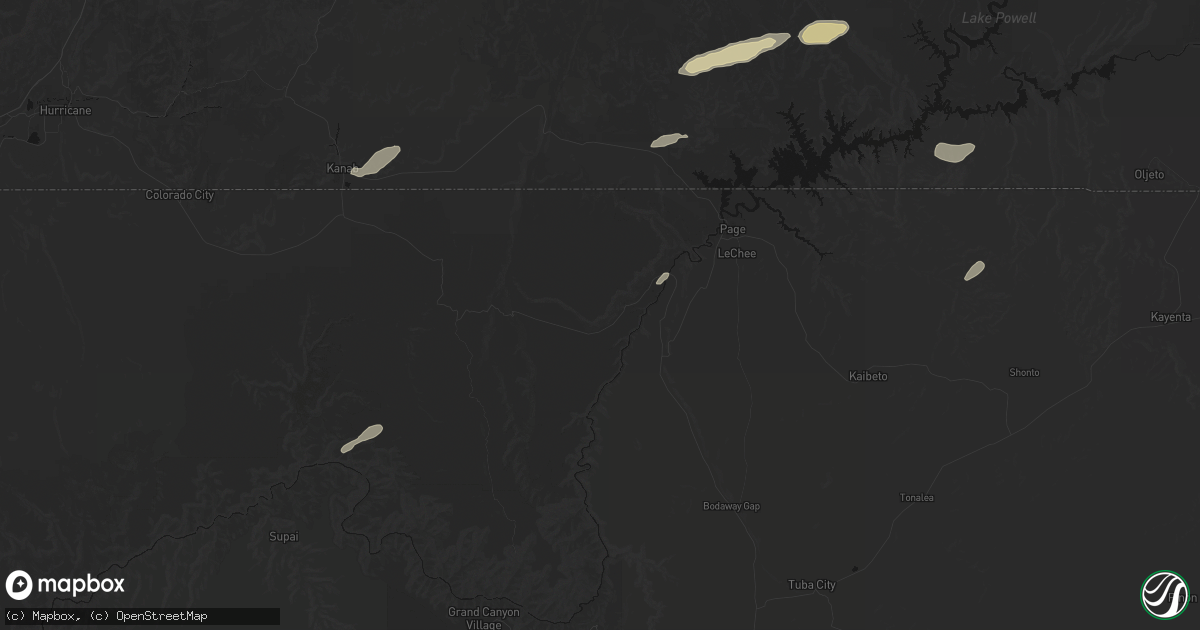Hail map in Marble Canyon, AZ on August 30, 2026
