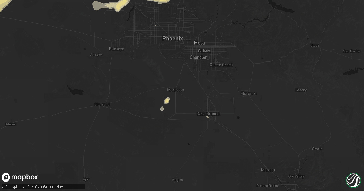 Hail map in Maricopa, AZ on August 30, 2026