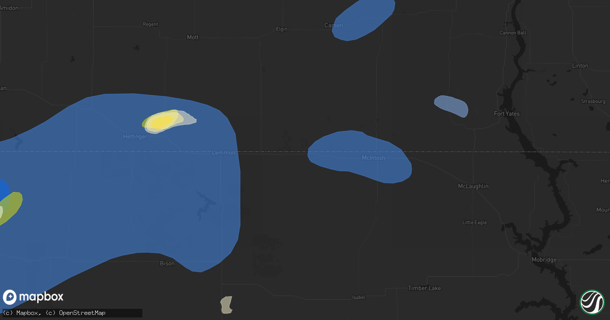 Hail map in Morristown, SD on August 30, 2026